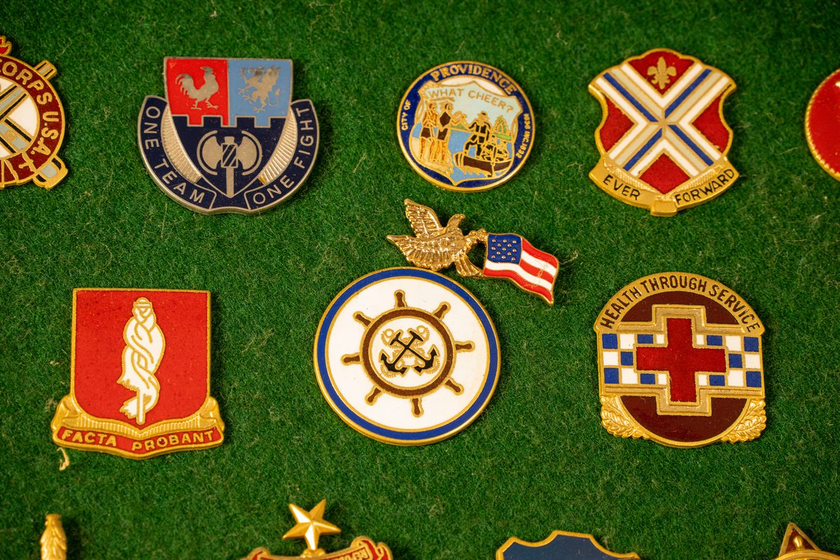Hard-fired enamel military unit crests in full color