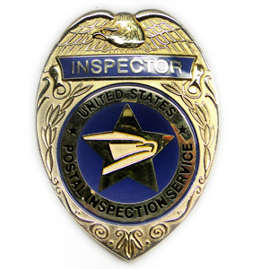 U.S. Postal Inspection Service badge with epoxy color