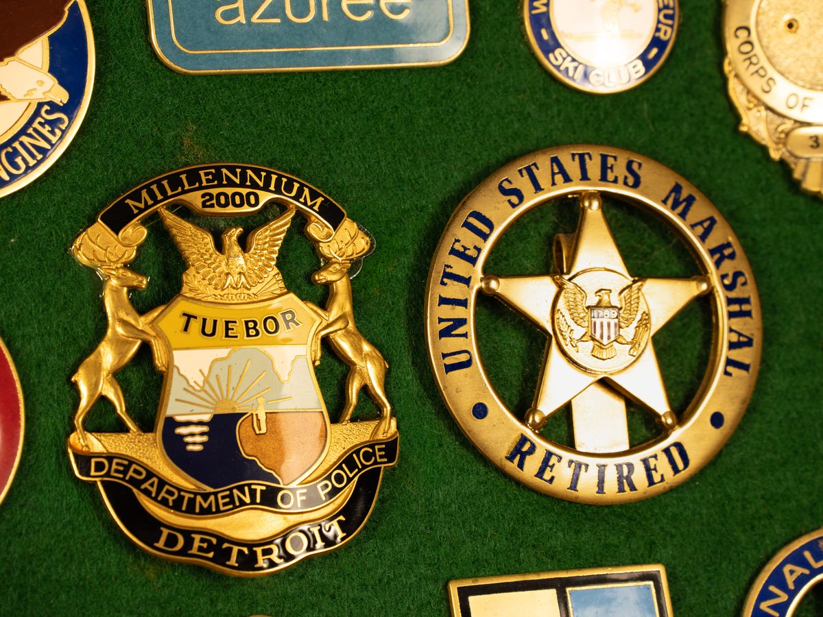 Detroit Police Millennium and U.S. Marshal Retired badges